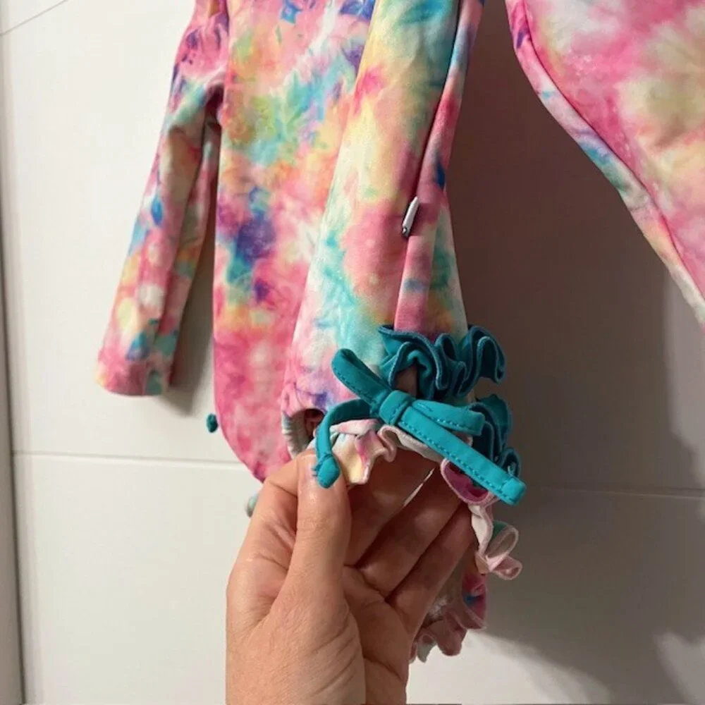 Posh Peanut Joplin Long Sleeve Ruffled Rash Guard Swimsuit 18-24 Months